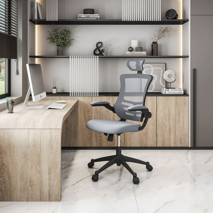 Streamdale Mesh Executive Chair with Headrest, Silver Grey