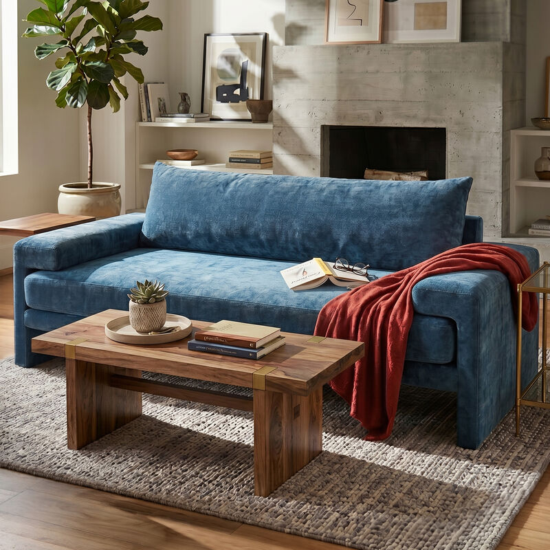 Merax Oversized Deep Seat Chenille 3-Seater Sofa with Wide Padded Armrests image number 2