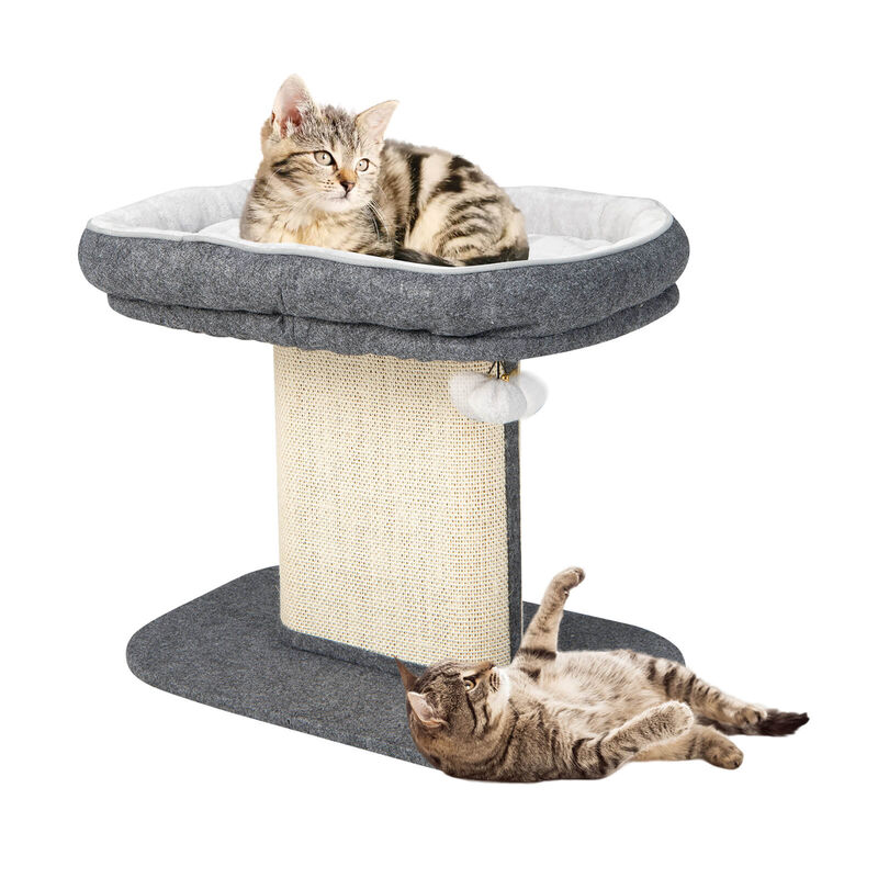 Modern Cat Tree Tower with Large Plush Perch and Sisal Scratching Plate