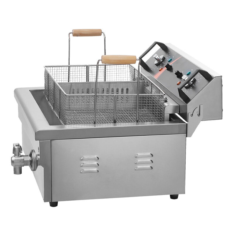 Commercial Countertop Deep Fryer, Large Capacity Stainless Steel, Electric Oil Fryer with Basket-Silver image number 8