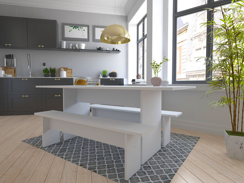 Nomad White Dining Set image number 0