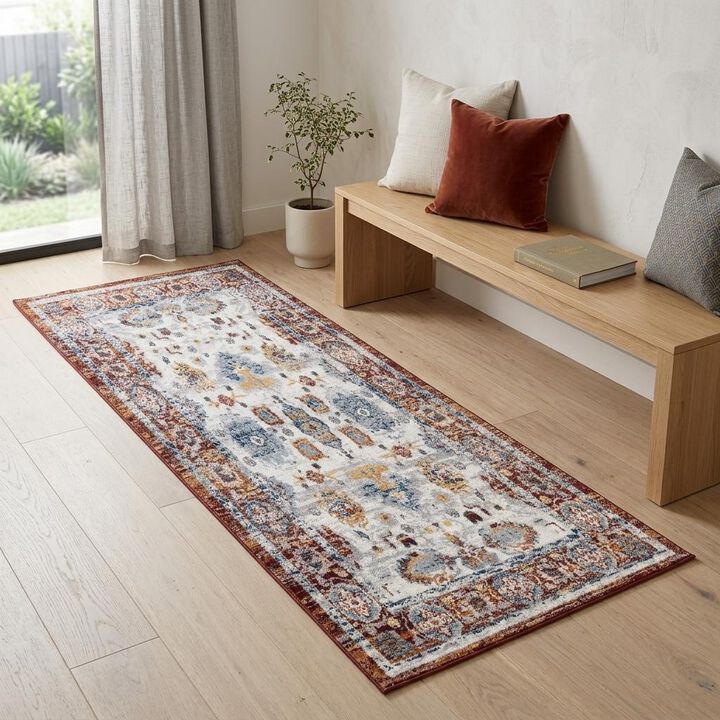 HomeRoots Floral Runner Rug