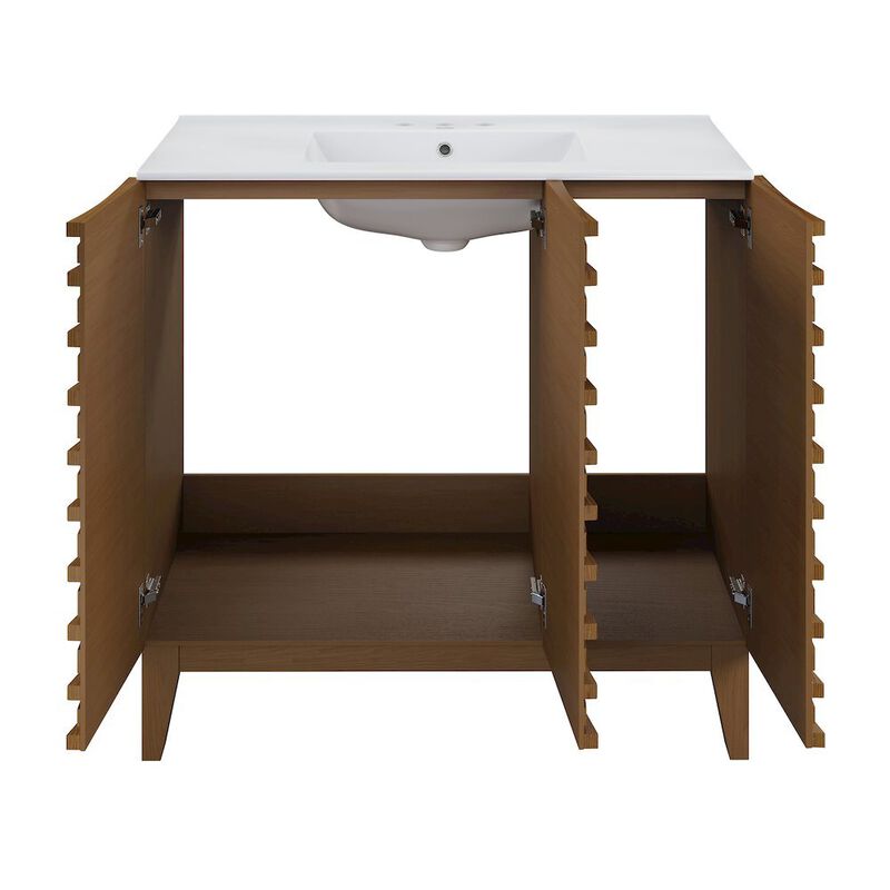 Swiss Madison Cascade 36 in. Bathroom Vanity with 3-Hole Ceramic Sink Top image number 4