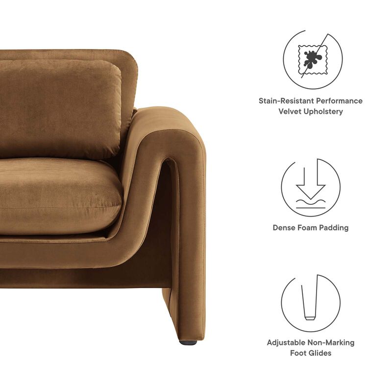Waverly Performance Velvet Armchair image number 6