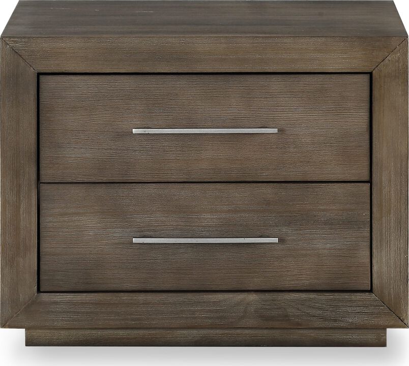 Melbourne Two Drawer Nightstand with USB in Dark Pine