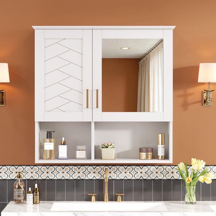 ELEMENT ACE Versatile Wall Mounted Medicine Cabinet with Adjustable Shelves and Soft Close Doors for Modern Bathroom Storage Solutions