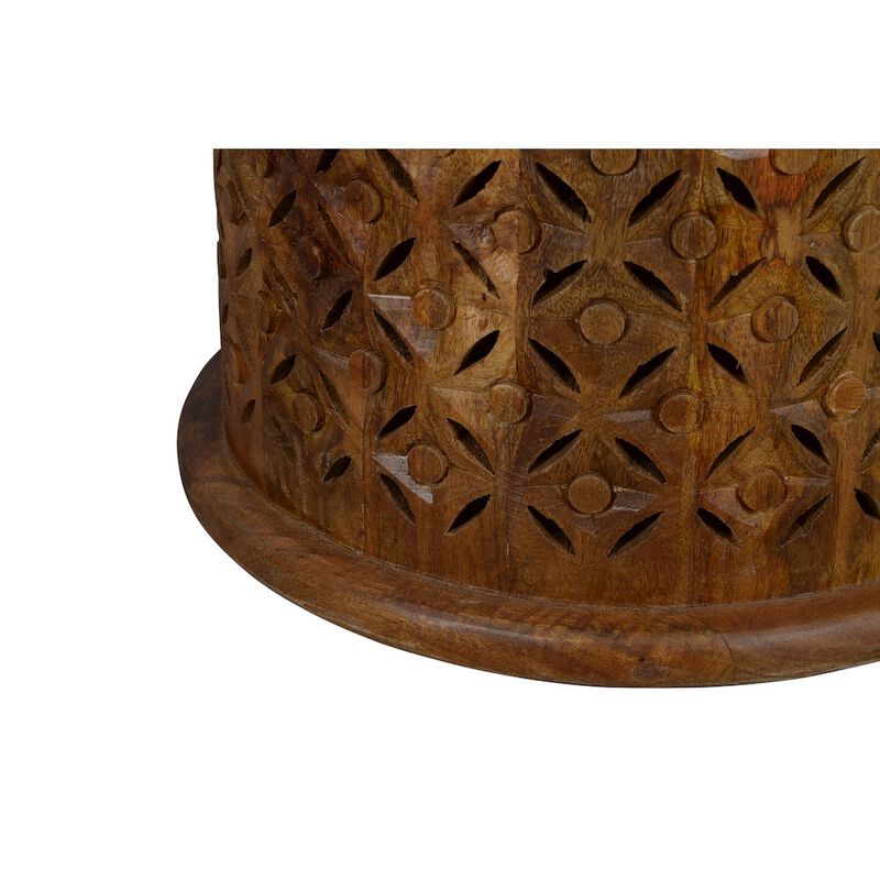 Jofran Decker Small Distressed Hardwood Global Drum End Table