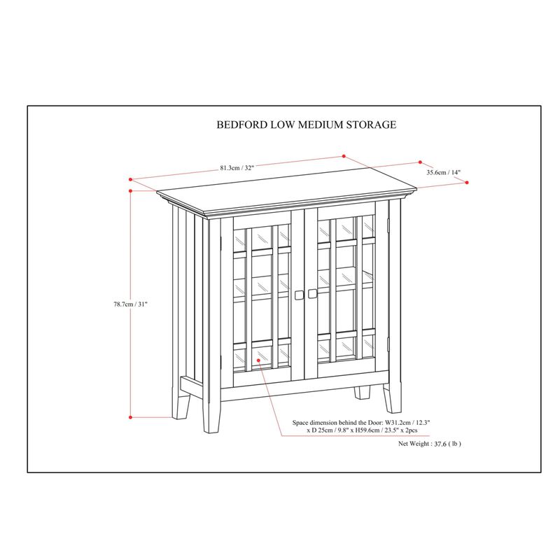 Bufral Solid Wood Low Storage Cabinet image number 6