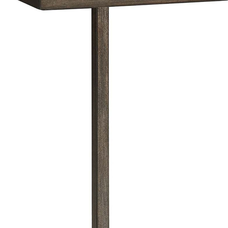 Rustic Solid Wood Rectangular Side Table, Functional Table for Sofa or Bedside