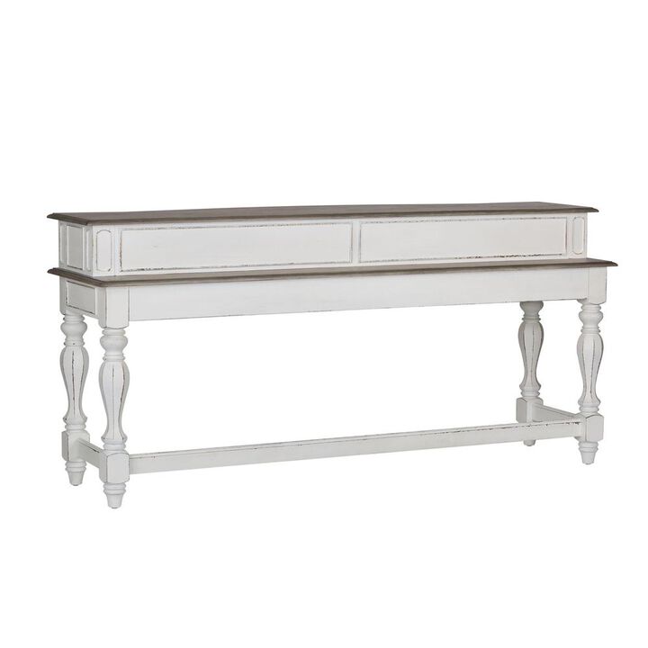 Liberty Furniture Magnolia Manor Console Bar Table in Antique White