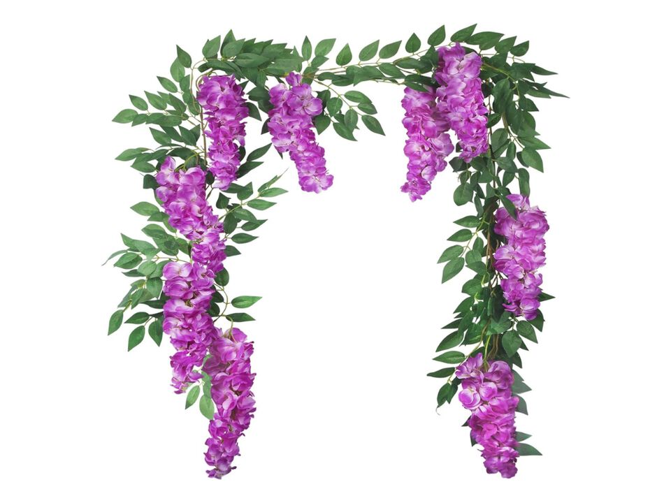 Artificial Hanging Wisteria Flowers Garden Porch Decor Vine