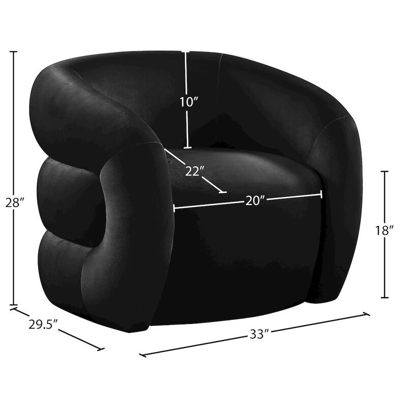 Meridian Furniture Roxbury Black Velvet Accent Chair