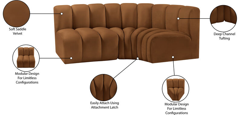 Meridian Furniture Arc Saddle Velvet Modular Sofa image number 9