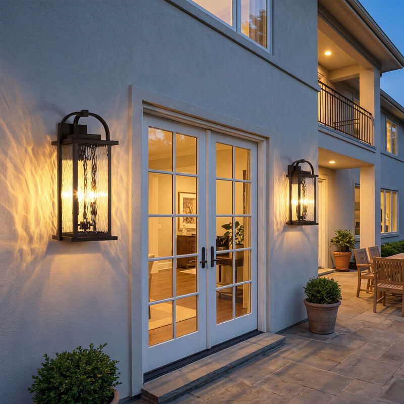 20" Modern 2-Light Outdoor Wall Lantern image number 7