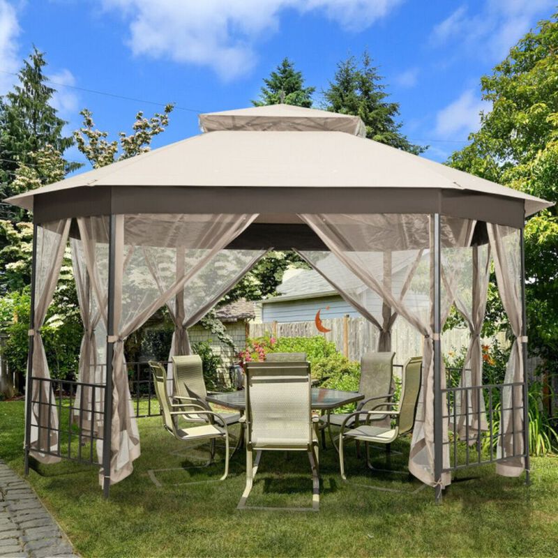 Octagonal Patio Gazebo with Mosquito Net image number 2