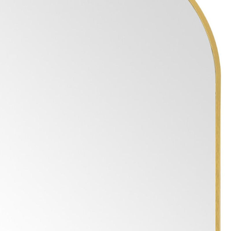 HomeRoots 64" Gold Metal Arch Freestanding Framed Standing Mirror image number 3