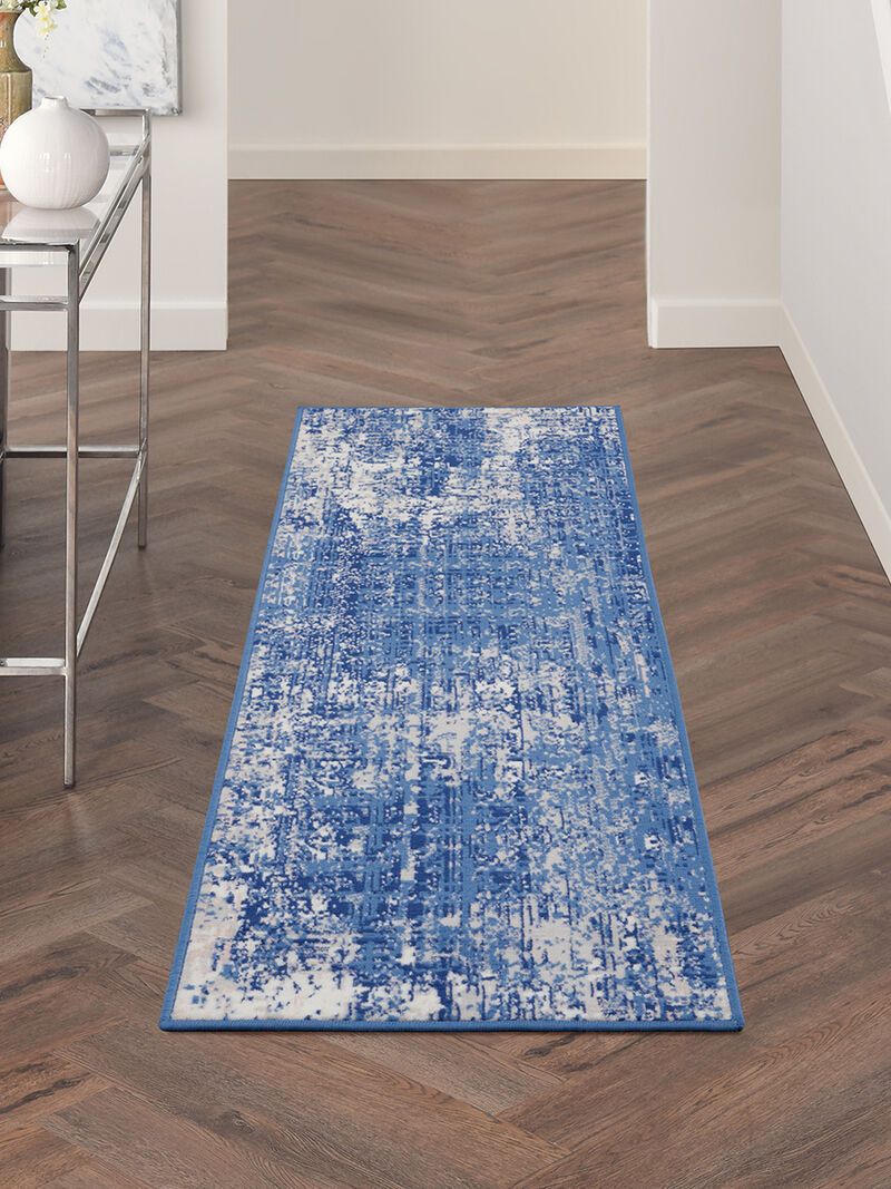Whimsicle WHS08 Blue/Ivory 2' x 8' Rug