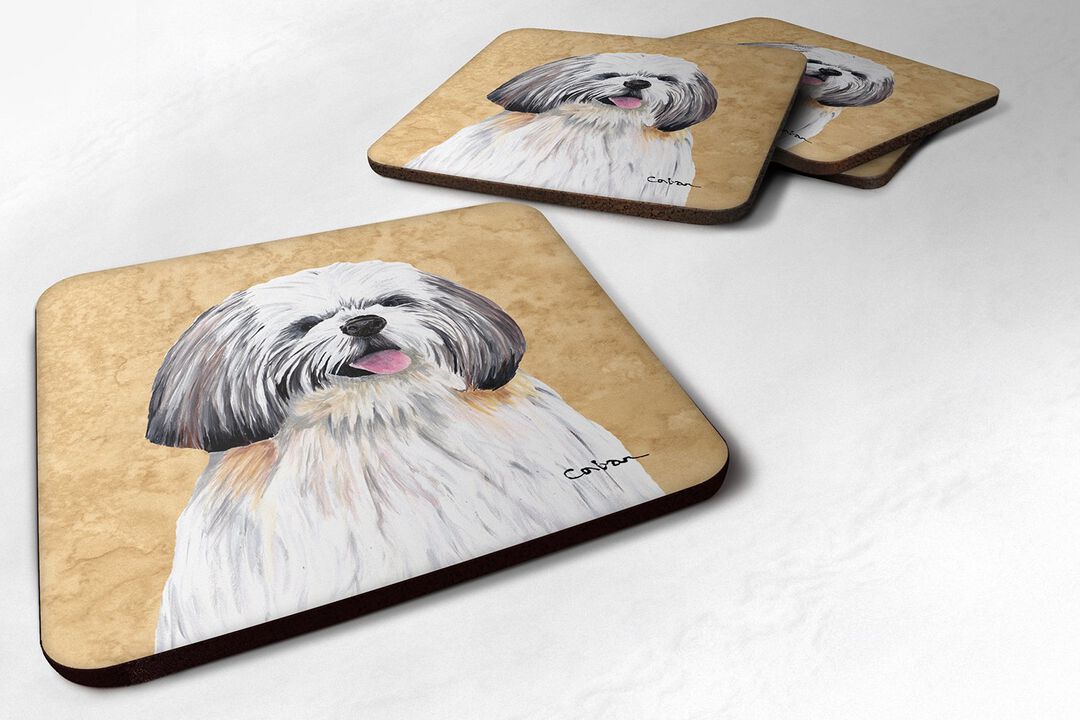 Caroline's Treasures SC9128FC Shih Tzu Foam Coasters (Set of 4), 3.5 H x 3.5 W, Multicolor
