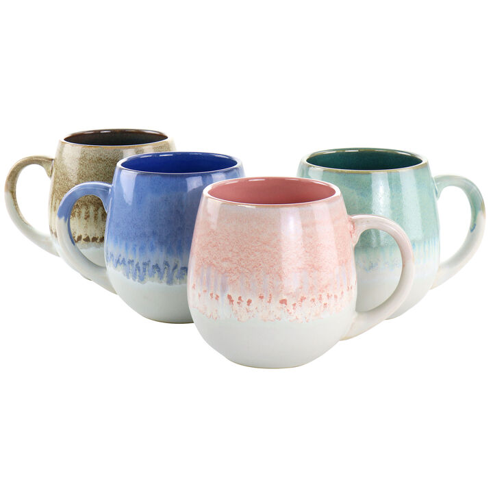 Gibson Home Avery Creek 4 Piece 19.1oz Stoneware Mug Set in Assorted Colors