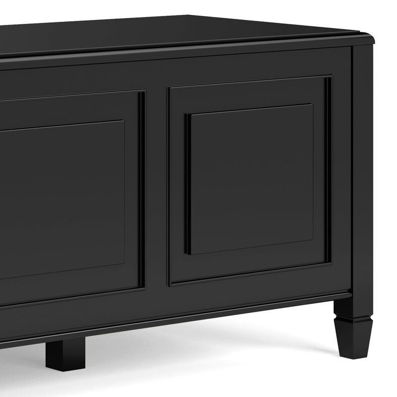 Connaught SOLID WOOD 51 inch Wide Traditional Storage Bench Trunk in Black