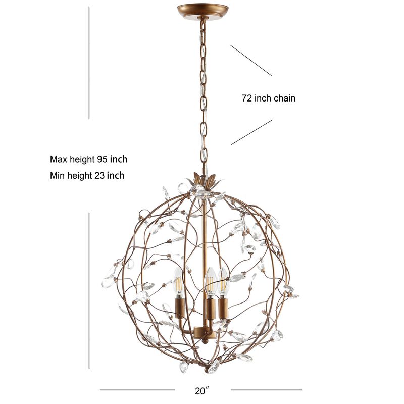 Isabelle Adjustable Metal/Glass LED Pendant