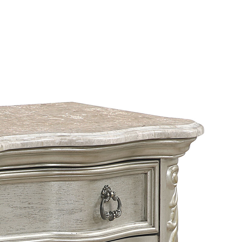 Bella Traditional Wood Nightstand with 3 Drawers, Fully Assembled Bedside Storage Table image number 5