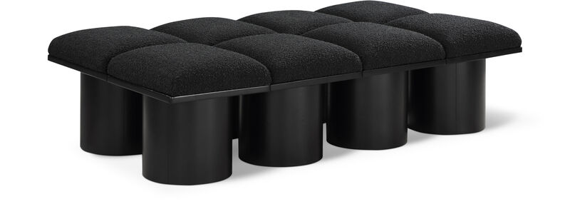 Meridian Furniture Pavilion Black Boucle Fabric Bench