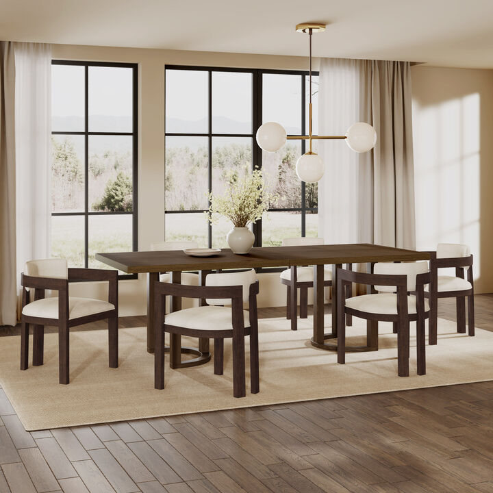 Christopher Knight Home Haleigh 7 Piece Rubberwood Upholstered Dining Set