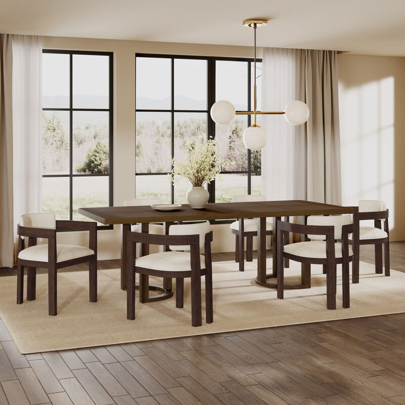 Christopher Knight Home Haleigh 7 Piece Rubberwood Upholstered Dining Set