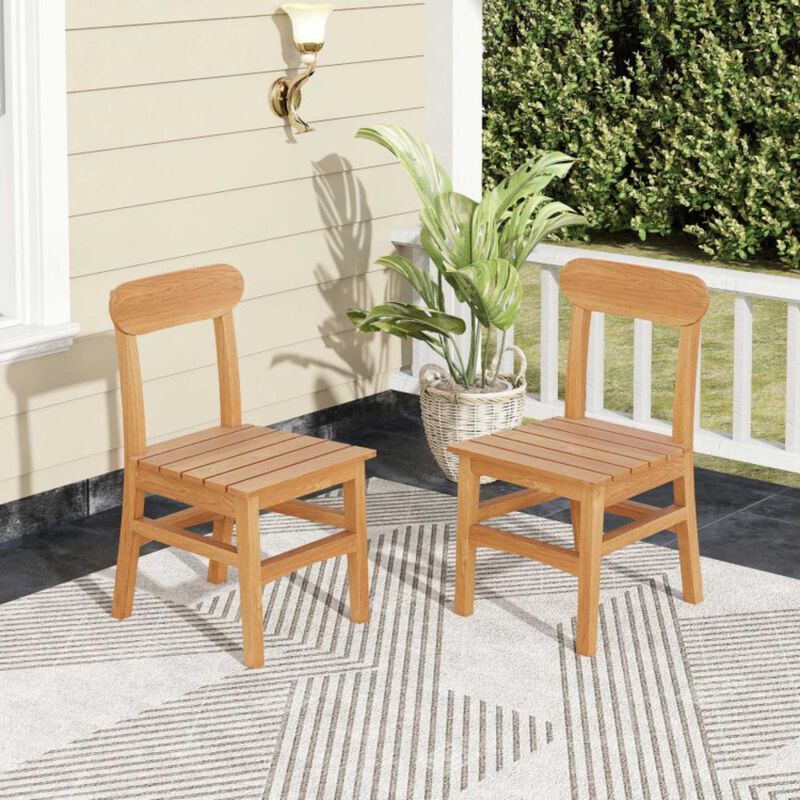 Hivvago Patio Teak Wood Chair