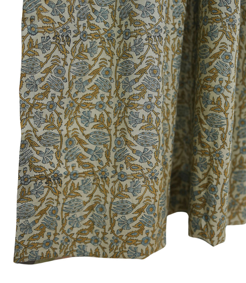 Fabdivine Floral Block Print Drape Rustic Linen 54x96 Inch Curtain for Door & Window Decoration, Vanmala image number 6