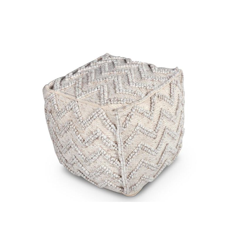 Kenzari Square Zigzag Handwoven Pouf