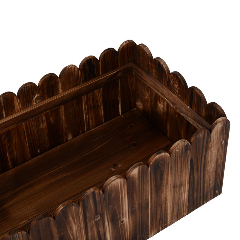 Hivvago Raised Garden Planter Box 40 x 16 x 12" Wooden Design image number 4