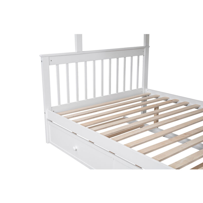 Merax Bunk Bed with Trundle and Guard Rail