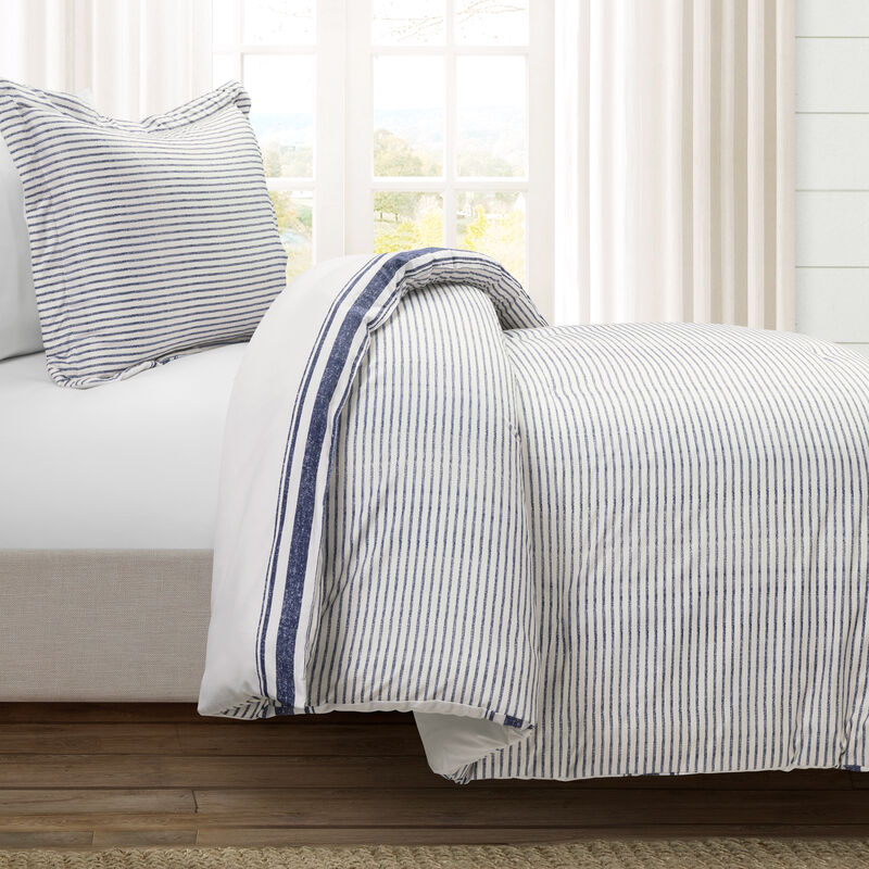 Farmhouse Stripe Reversible Cotton Comforter 2-Pc Set