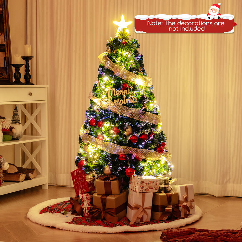 Pre-Lit Artificial Xmas Tree with Top Star and Branch Tips