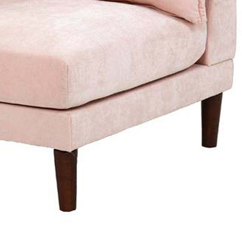 Rio 33 Inch Modular Single Arm Corner Chair, 2 Lumbar Cushions, Blush Pink image number 3