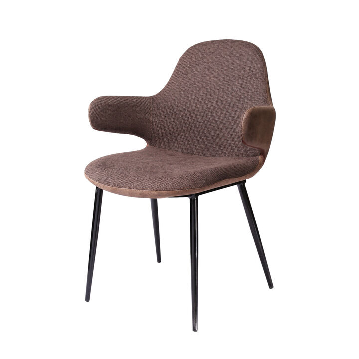 Bontura Modern Brown Fabric Leatherette Accent Chair