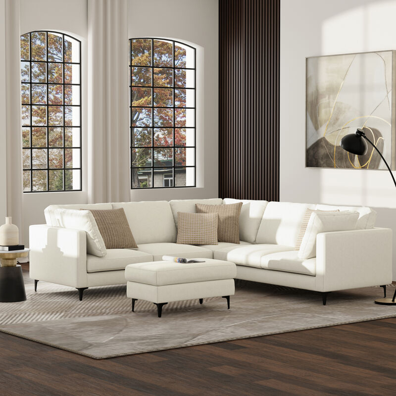 Ava Corner Sectional in Tightly Woven Performance Fabric