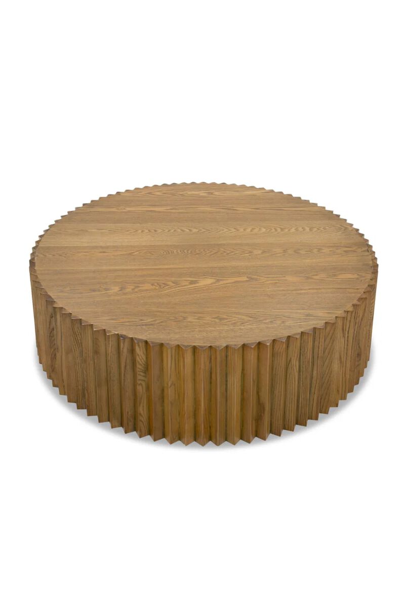 Reeded Walnut Round Coffee Table | OROA Modern Espana image number 2
