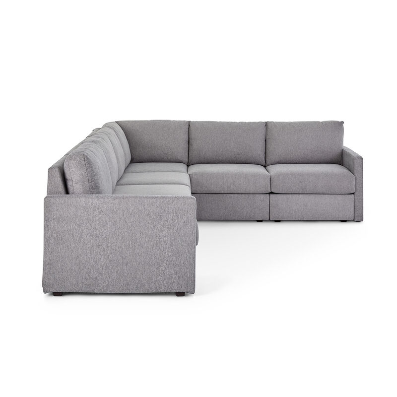 Flex Pebble 6-Seat Sectional with Narrow Arm