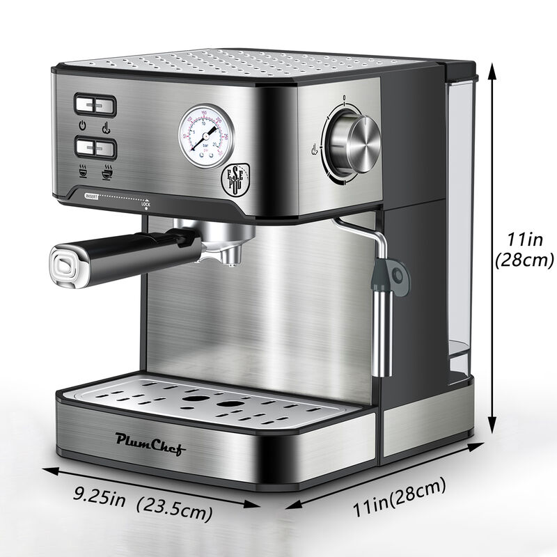 20 Bar Espresso Machine with Milk Frother, ESE Pod Compatible, Pressure Display, Single & Double Shot Home Barista image number 7