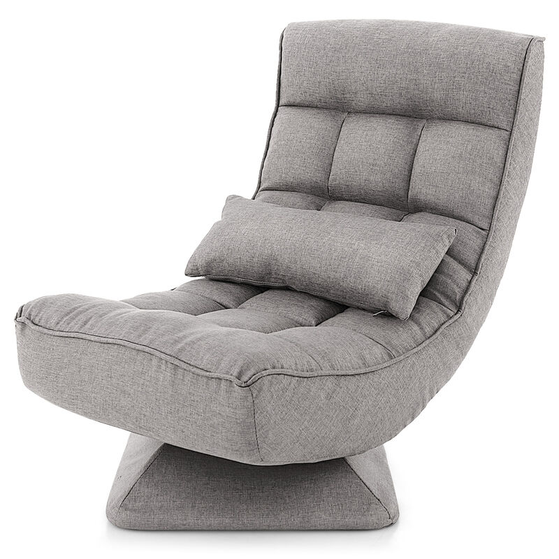5-Level Adjustable 360&deg; Swivel Floor Chair with Massage Pillow