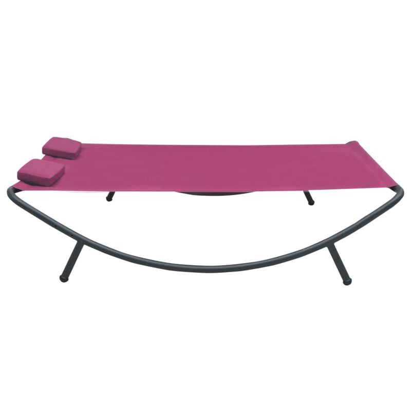 vidaXL Lounge Bed - All-Weather Outdoor Lounge Bed in Vibrant Pink - Weather-Resistant Oxford Fabric with Sturdy Steel Frame - Ideal for Patio, Beach, or Garden Use