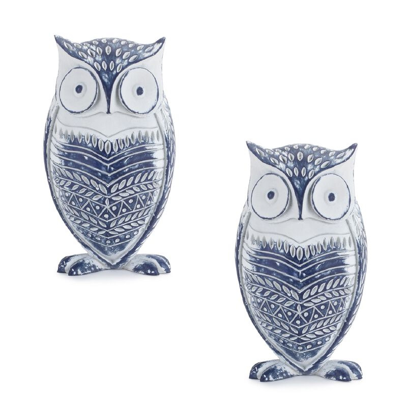 Set of 2 Decorative Owl Statues for Garden, Yard, and Outdoor D&eacute;cor