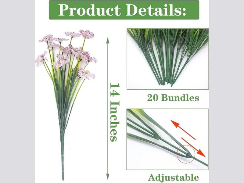 20 Bundle Artificial Outdoor Plants UV Resistant Window Box Decor image number 2