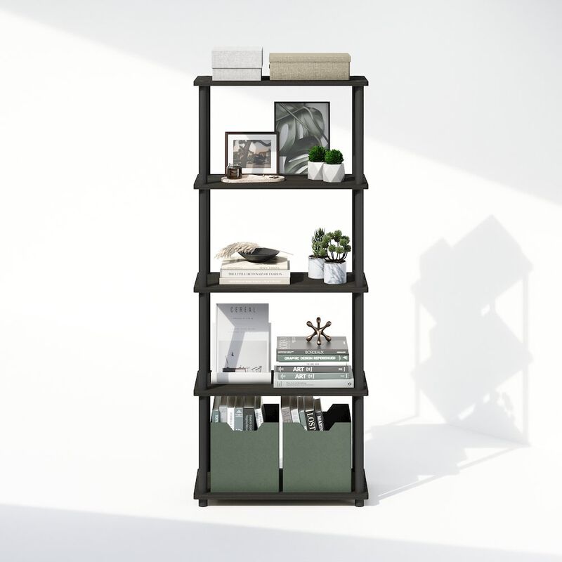 Turn-N-Tube 5-Tier Multipurpose Compact Display Rack, Shelving Unit, Bookcase