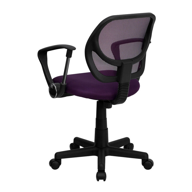 Neri Low Back   Mesh Swivel Task Office Chair with Curved Square Back and Arms