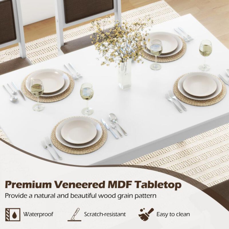 Hivvago 5-Piece Dining Set for 4 with Rubber Wood Legs for Small Dining Room