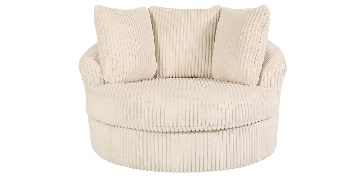 Lindyn Ivory Oversized Swivel Accent Chair